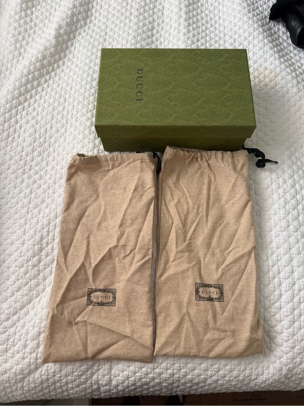 Gucci box with dust bags